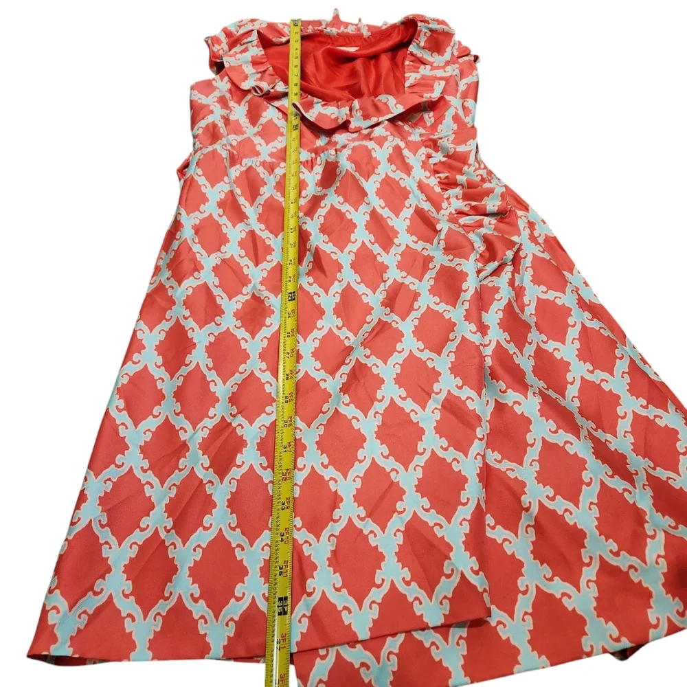 kate spade Coral and White Ruffle Wrap Dress